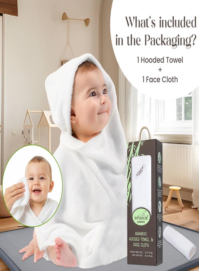 infancie Bamboo Hooded Baby Towels with Washcloths – 1 Hooded Towel (29x29 inches) & 1 Washcloth (9x9 inches) – Ultra Soft, Absorbent & Cozy Bath Towels Set for Newborns and Infants - Image 4